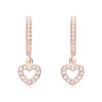 de aros de plata 925 banados en oro rosa con circonitas