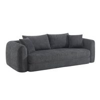 sofa cama envasado al vacio de borreguito texturizado 3 plazas gris