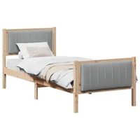 cama individual  cama para adulto  estructura de cama con cabecera marron y gris claro 80 x 200 cm