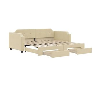 Sofá cama - sofá convertible nido con cajones tela color crema 80x200 cm