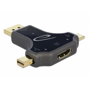 Adaptador DeLock 64060 USB-C/DisplayPort/Mini DP a HDMI 4K 60 Hz compacto