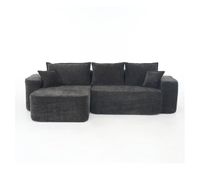 sofa esquinero en l 264 cm - chaiselongue 4 plazas asiento profundo - negro
