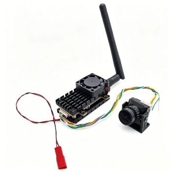 SLONWAKE 5,8 GHz 48CH 3W Transmisor VTX FPV de potencia ajustable con MINI B19 1500TVL Cámara FPV con lente de 2,1 mm pa