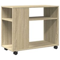 mesa auxiliarmesa de centromesita de centro con ruedas madera roble sonoma 70x35x60 cm