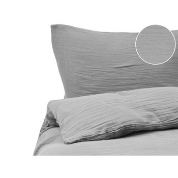 Conjunto De Funda De Edredón Moderna De Muselina De Algodón 220 X 240 Cm Gris Claro Sumner