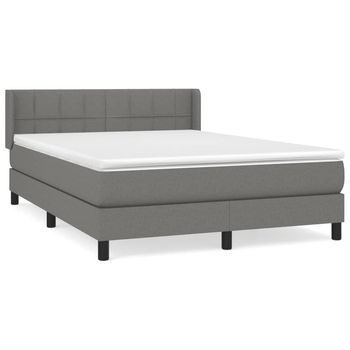 Cama Tapizada 193x147x88 Cm Tejido - Gris