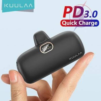 KUULAA Mini Banco de Energía 5000mAh Power Bank QC PD Carga Rápida para iPhone 14 13 12 Batería Externa Cargador Portáti