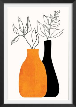 Cartel flores «planta» con marco negro 40x60 cm