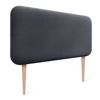 dhome cabecero tapizado en terciopelo liso con patas redondeado para pared acusticos cabeceros absorbentes cabezal cama dormitorio gris ceniza 95cm