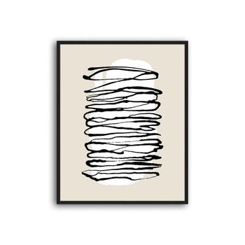 Cuadro de madera negro, impresión digital en papel, 52x42x3cm