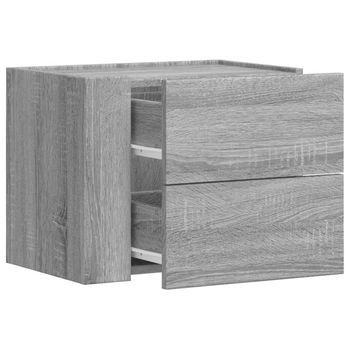 Mesita De Noche De Pared - Mesilla De Noche Flotante Color Gris Sonoma 45x30x35 Cm Mc7770