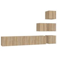 mueble de pared para tv madera contrachapada color roble sonoma vidaxl