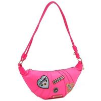 nicole lee bolso de mano bolso croissant con parches de colores rosa para mujer
