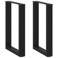 patas para mesa de comedor en forma de u 2 unidades color negro 50 x 72-73 cm acero vidaxl