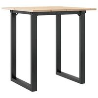 mesa de comedor marco o madera maciza pino y acero 60x60x75 cm vidaxl