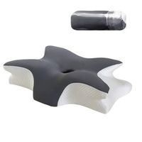 almohada de espuma viscoelastica mariposa 60x40x13cm - soporte cervical ergonomico para un sueno profundo darkgrey