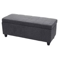 banco con almacenaje 45x114x45 cm en tela gris oscuro 040006454