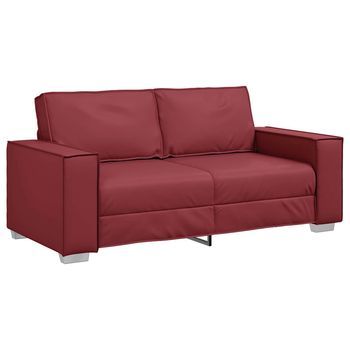 Sofá De Dos Plazas Rojo Vino 180 Cm Cuero Sintético Vidaxl