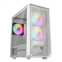 nfortec dys argb torre microatx con cristal templado 3 ventiladores usb 30 argb blanca