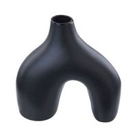 florero de porcelana negro 30 cm hecho a mano accesorio moderno lamia