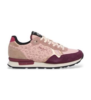 Pepe Jeans para mujer. PLS400018 Zapatillas Brit Master rosa (39), Plano, Cordones, Casual, Lila