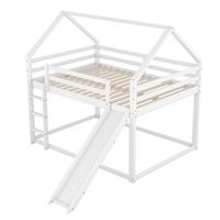 litera infantil tipo casa con tobogan cama de 140x200 cm escalera intercambiable