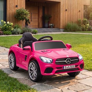 Coche Eléctrico Niños 12v Mercedes-benz Sl500 Con Mando Rosa Aiyaplay