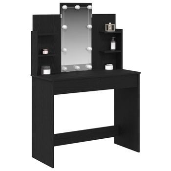 Mesa Tocador | Mesa De Maquillaje Roble Negro 96 X 39 X 142 Cm Madera De Ingeniería