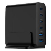cargador universal gembird ta-uc-2a4c-pd75-01-bk 75w gan 6 puertos ac carga rapida