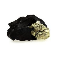 pirita - pierre natural de francia serre -poncon - cristal de pirita sobre matriz negra brillante y multicolor  1648 cts - certificado de