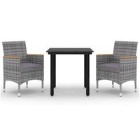 set comedor de jardin 3 piezas  mueble de jardin y cojines ratan sintetico y vidrio