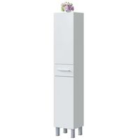 columna de bano athena acabada en color blanco 2 puertas y 1 cajon 182x35x31 cm