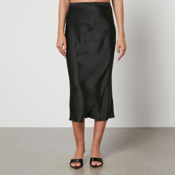 Anine Bing Silk-Satin Midi Skirt - XL