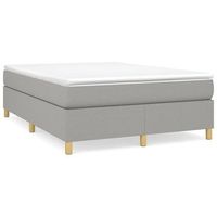estructura de cama con somier tela gris claro 140x200 cm vidaxl
