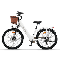 bicicleta electrica cysum x-city 26 48 v 250 w 104 ah para mujer blanca