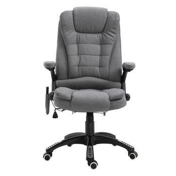 Vinsetto Silla de Masaje Ergonómica con 6 Puntos de Masaje Función de Calefacción Altura Ajustable y Ruedas 68x72x110-120 cm Gris   Aosom España