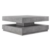 mesa de centro florenz con tablero giratorio 76x76x38 cm - efecto hormigon encasa