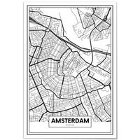 panorama cuadro de metacrilato mapa de amsterdam 70x100 cm