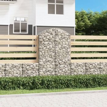 Cesta Gaviones | Gavión Para Piedras | Gavión Decorativo Forma Arco Hierro Galvanizado 100x50x160/180 Cm Cfw999740