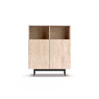 aparador 2 huecos melamina roble patas grafito 110x90x34 cm