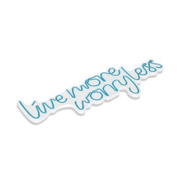 Iluminación Led Decorativa De Plástico Live More Worry Less Azul 67x36x2 Cm
