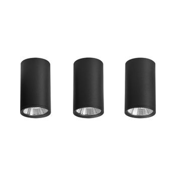 Conjunto De 3 Lámparas De Techo Modernas Led De Metal Sala De Estar Estilo Moderno Redondo Negro Barcala