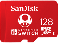 tarjeta micro sdxc - sandisk licencia nintendo 128 gb para nintendo switch 1 lite oled 100 mbs u3 rojo