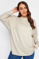 yours jersey acanalado crema cuello perkins mujer curvy y tallas grandes yours