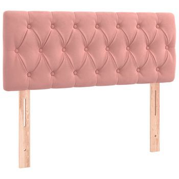 Cabecero Cama Mueble De Dormitorio Con Led De Terciopelo 100 X 7 X 78/88 Cm Rosa M02_0001858