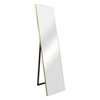 espejo de pie barletta ajustable inclinable plastico 151 x 36 cm dorado encasa