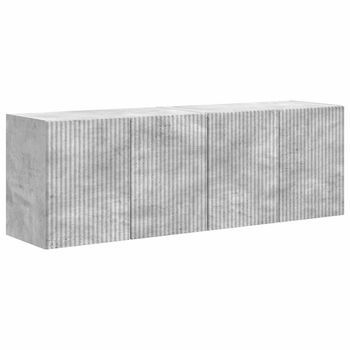 Mueble De Tv Montado En La Pared 2 Uds | Mueble De Salón | Gabinete De Tv Gris Concreto