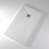 plato de ducha pizarra onda blanco  100x180 cm rejilla inox