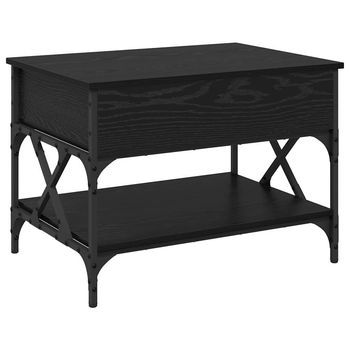 Mesa De Café | Mesa De Centro Roble Negro 70x50x50cm Madera Contrachapada
