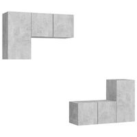 set muebles de salon tv  muebles de salon 4 pzas madera ingenieria gris hormigon cfw84538